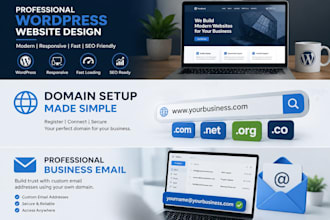 wordpress website and professional business email setup