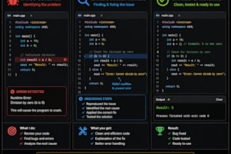 fix bugs and errors in your codes and projects