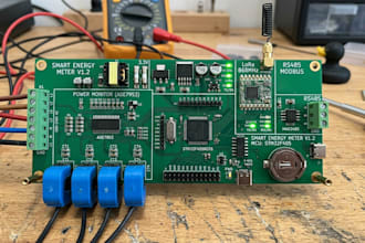 design smart energy meter pcb for rs485 modbus lorawan