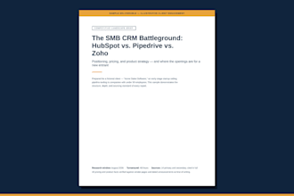 deliver a sourced competitive analysis report in 48 hrs