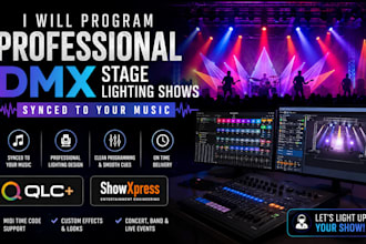program professional dmx stage lighting shows synced to your music in qlc showxp