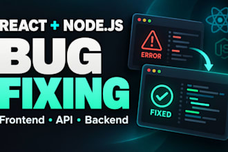 fix bugs and errors in your react js and node js website