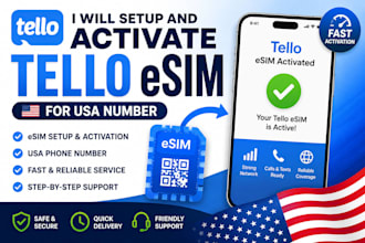 setup and activate tello esim for USA number