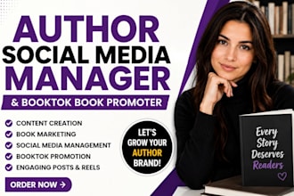 be your author social media manager and booktok book promoter, instagram post
