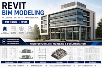create a detailed bim model in revit with drawings and documentation