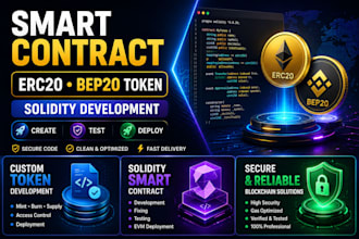 create erc20 bep20, solana token, solidity smart contract, deploy crypto token