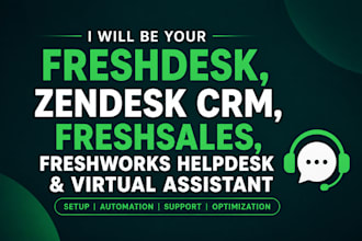 be freshdesk, zendesk crm, freshsales, freshwork, helpdesk, virtual assistant