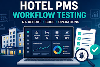 test hotel pms workflows and deliver a professional QA report
