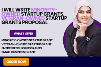 write minority owned startup grants, veteran owned startup grants proposal