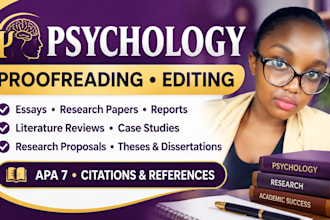 edit, proofread psychology theses, dissertations and research papers