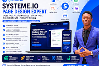 setup system io sales page landing page opt in checkout page website page design