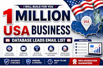 build for you 1 million USA business database leads email list