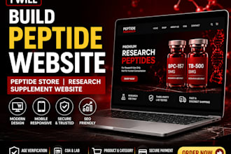 build peptide website peptide store research peptide website supplement website