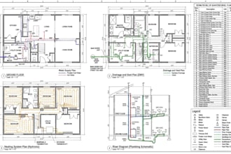 design plumbing heating water supply drainage sanitary plans and boq for permit