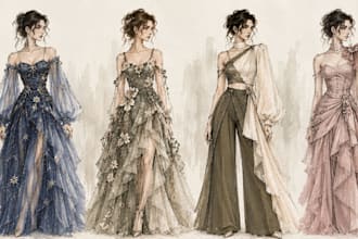 create custom fashion illustrations and outfit designs