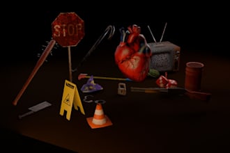make custom ps1 style 3d models , assets , and enviroments