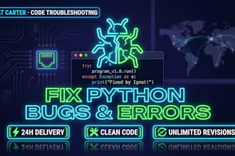 fix python errors and debug your python script