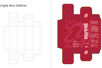 design product packaging box with dieline and mockup