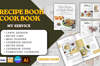 canva cookbook recipe book  recipe card cookbook formatting, ebook cover