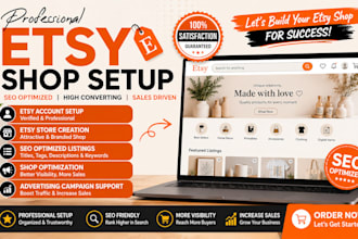 help you setup your etsy store, create listings and optimize etsy SEO