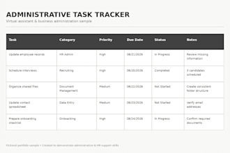 be your virtual assistant for administrative and HR support