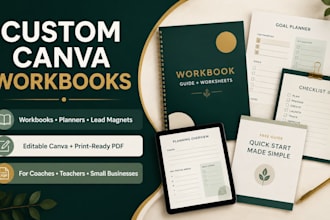 design an editable canva workbook planner or lead magnet