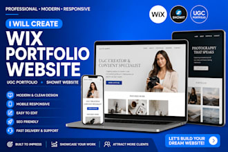 create wix portfolio website, ugc portfolio, showit website