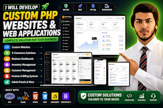 develop custom PHP mysql websites and web applications