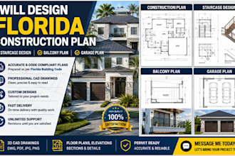 design florida construction plan, staircase design, balcony plan, garage plan