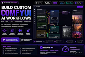 build custom comfyui ai workflows with flux sdxl lora controlnet and runpod pro