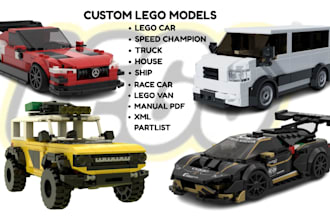 design custom lego vehicle moc with instructions and parts list