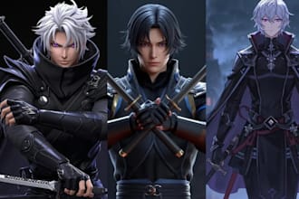 3d character model, 3d anime figurine, 3d print and paint miniature