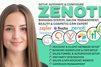 setup and integrate clinic spa salon, zenoti mangomint crm, mindbody boulevard