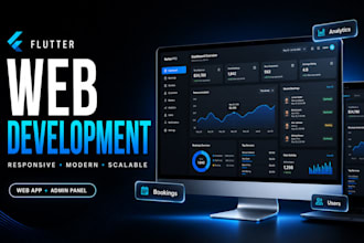 develop a responsive flutter web app and admin dashboard