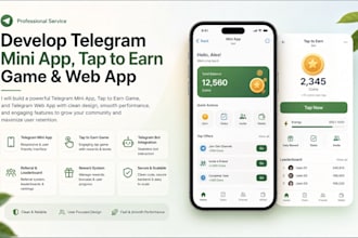develop telegram mini app, tap to earn game, and telegram web app