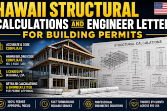 provide hawaii structural calculations and engineer letter for building permits