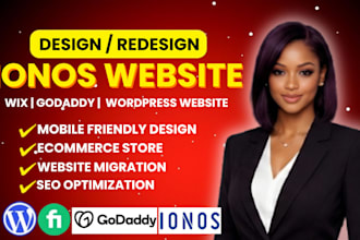 design ionos website, ionos redesign, design wix, godaddy and wordpress website