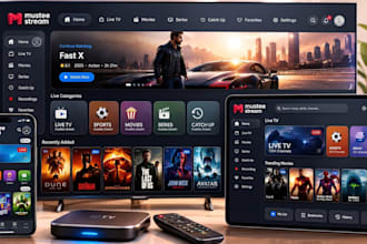 custom branded iptv app foe samsung tizen lg google tv apple tv roku with panel