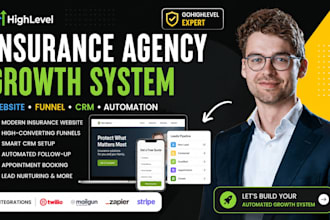 build go high level insurance agency website ghl sales funnel crm automation