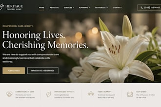build fix squarespace funeral website memorial tribute website casket website