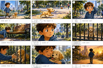 create cinematic storyboards for films, ads and animation