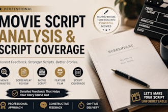 provide feedback analysis for your screenplay movie script feature film coverage