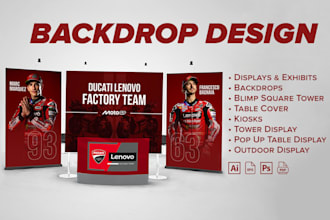 design tradeshow booth and backdrop for your exhibition
