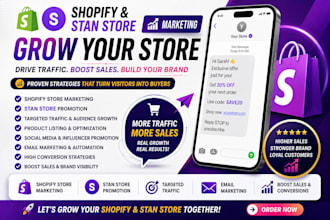 do shopify marketing and stan store promotion to grow your business