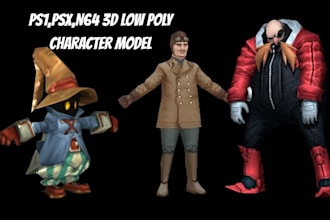 design rig animate low poly 3d model retro ps1 psx n64 3d low poly character