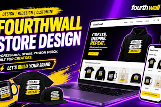 do fourthwall store print on demand, redesign  fourthwall website merch design