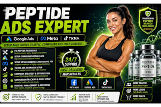 peptide marketing meta setup peptide google ads fb tiktok for peptide website