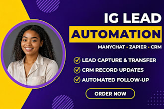 setup manychat zapier CRM automation for instagram lead capture