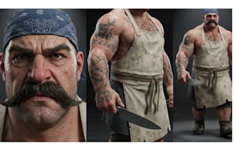 create realistic 3d game ready characters rigged 3d models for ue5 unity game