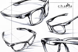create technical drawings for eyewear and eyeglasses production